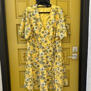 Torrid Yellow Floral Midi Dress